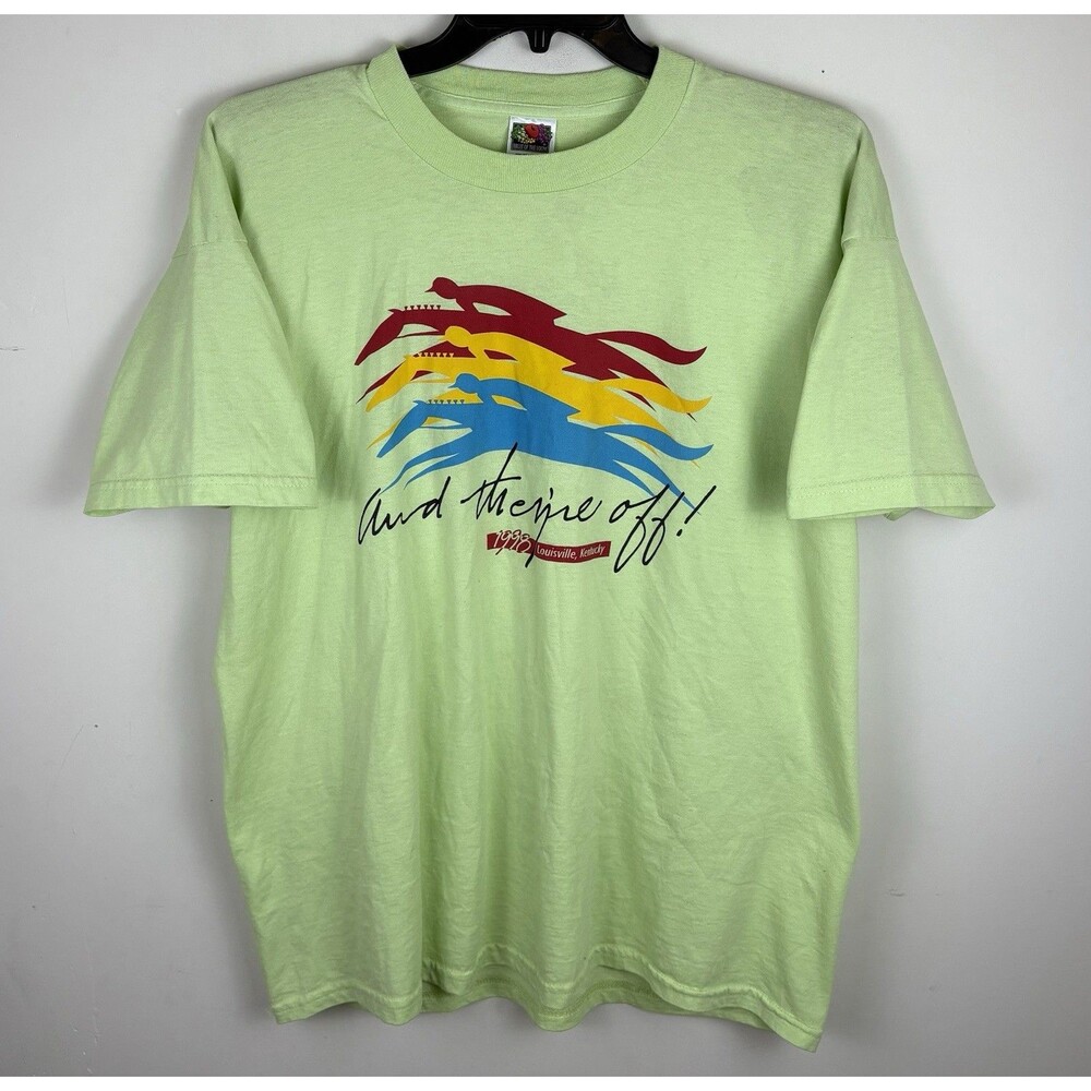 Vintage 90s 1998 Kentucky Derby Graphic T-Shirt / Green / Size XL